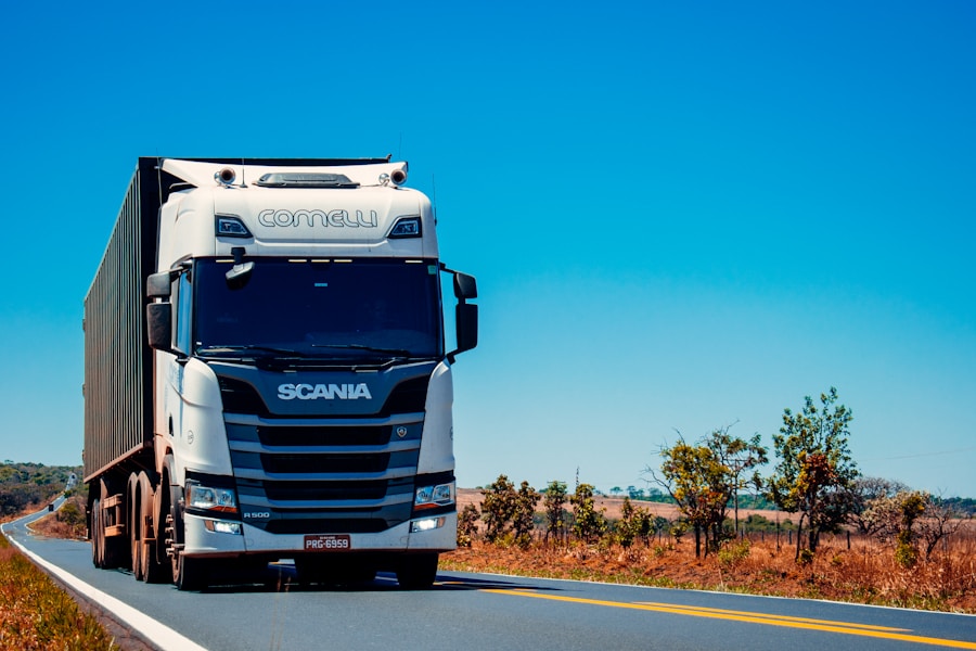 Heavy goods truck on the road